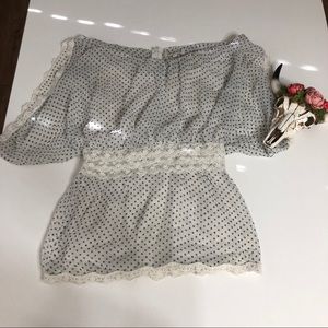 Polka dot dressy blouse